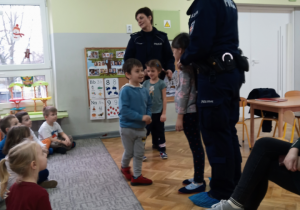 Wizyta Policji w Przedszkolu - Sowy, Zające, Żaby