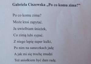 Zimowa rymowanka Gabrieli