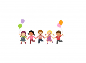 Dzieci z balonami w dłoni bawiące się w Dniu Przedszkolaka