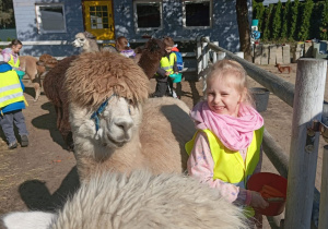 Uśmiechnięta Hania pośród alpak