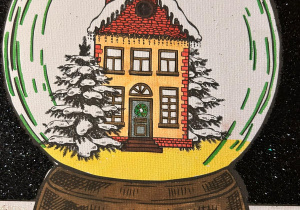 Kula śnieżna że rysunkiem