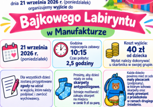 ogłoszenie o wyjści do sali zabaw